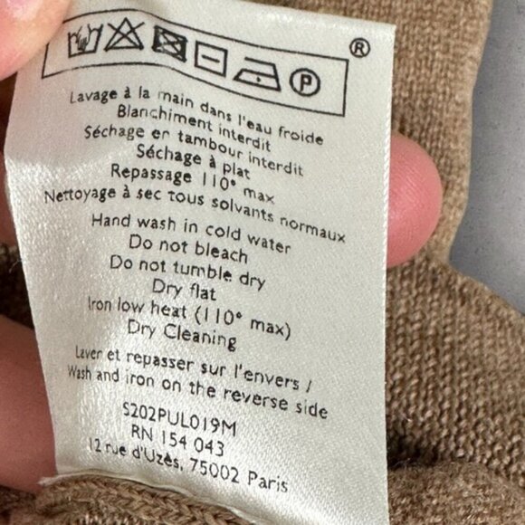 Sezane Jacob Sweater Button Shoulder Merino Wool Camel Size Medium French Knit - Picture 9 of 16